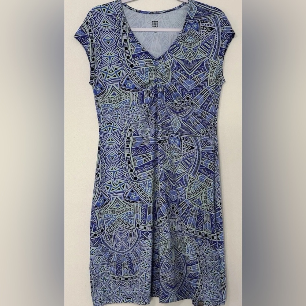 Blue Geometric Pattern Dress